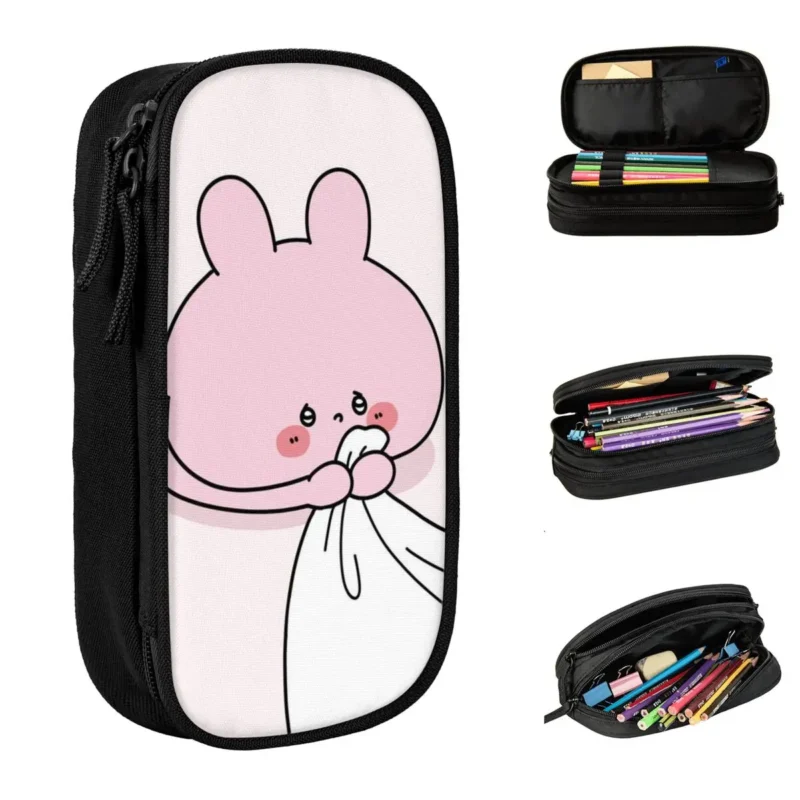Asamimichan Pencil Case Cute Bunny Rabbit Cartoon Pen Pouch