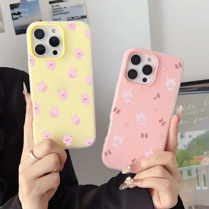 Asamimichan Phone Case 2-in-1 Detachable Cute Bunny Rabbit Cartoon Protective Cover
