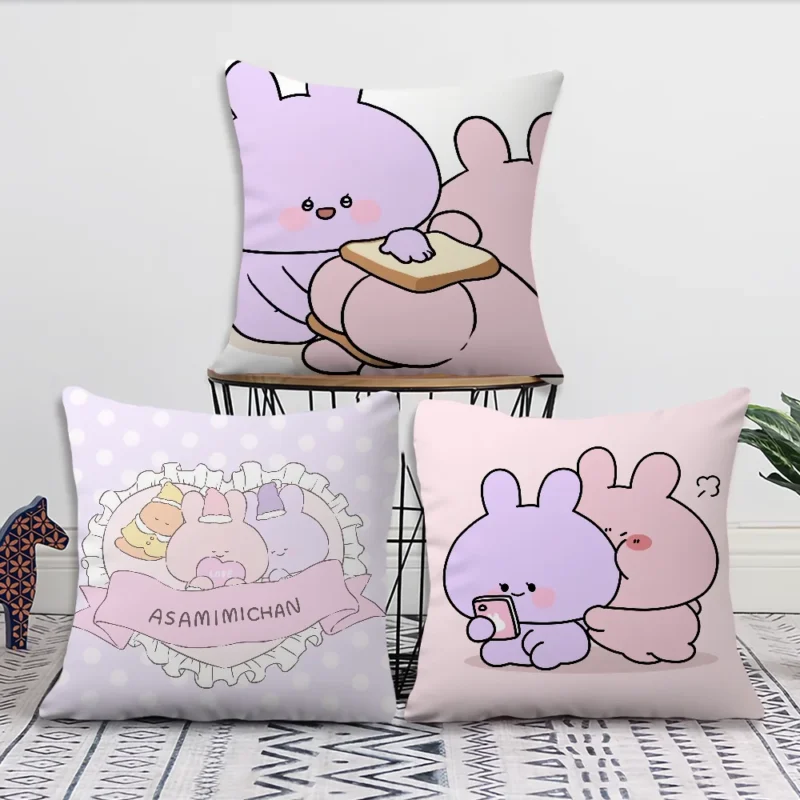 Asamimichan Cute Bunny Cushion Cover