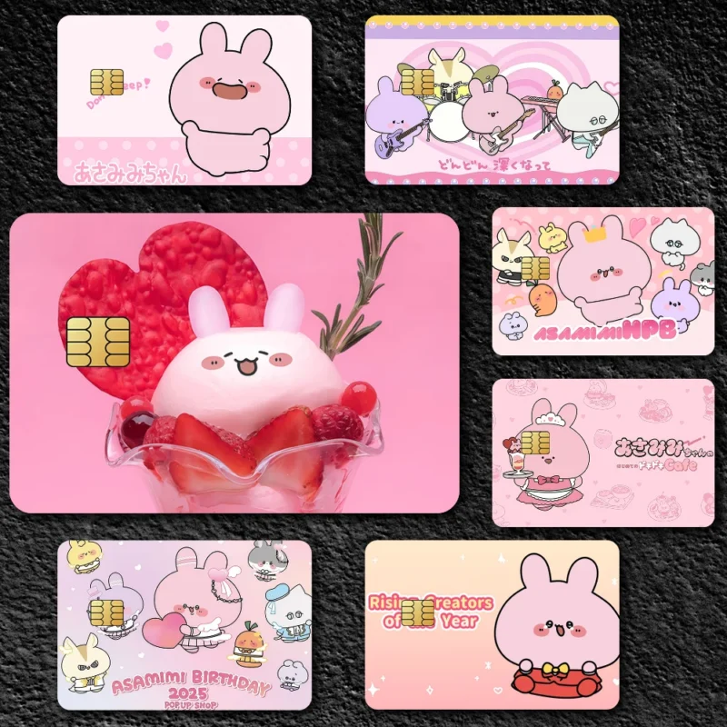 Asamimichan Debit Credit Card Stickers Cute Bunny Rabbit Cartoon Vinyl Decals (18x13.5CM)