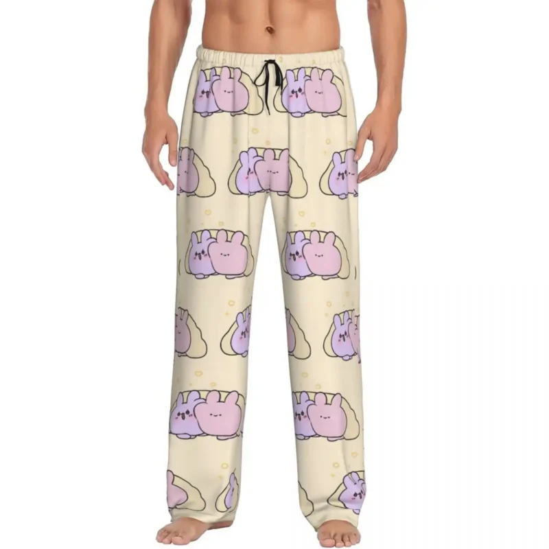 Asamimichan Men's Pajama Pant Cute Bunny Rabbit Cartoon Lounge Pants