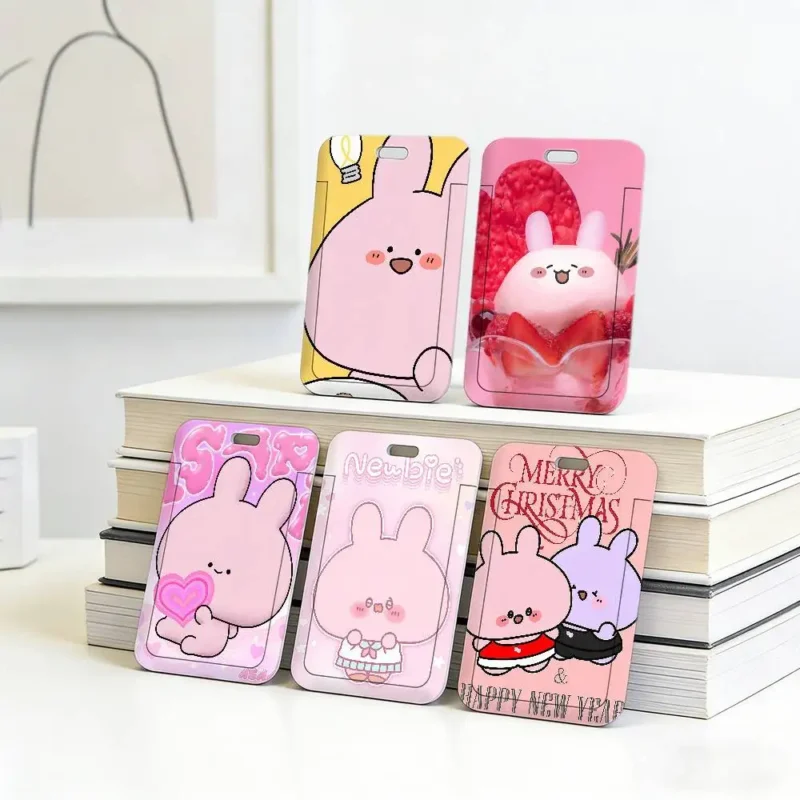Asamimichan ID Card Holder Cute Bunny Rabbit Cartoon Badge Holder