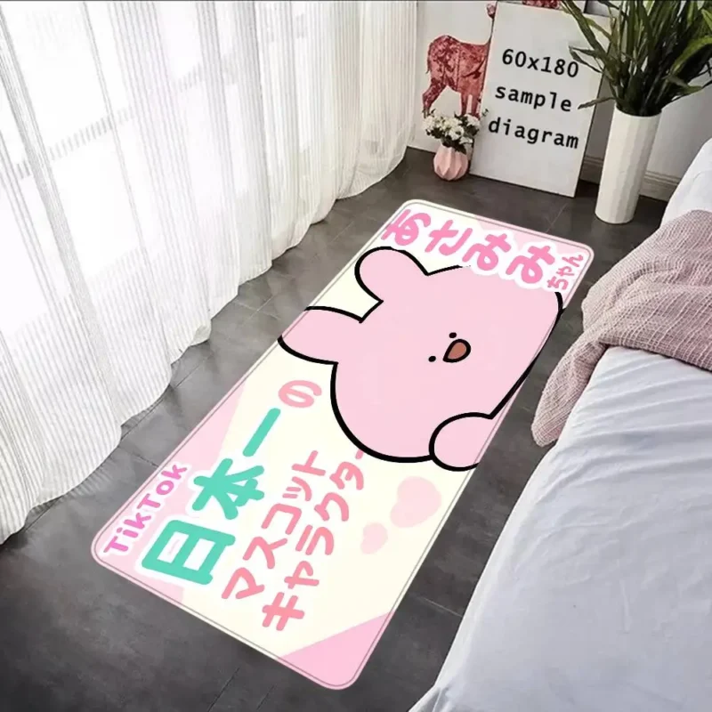 Asamimichaan Non-Slip Mat - Cute Asamimichaan Kawaii Non-Slip Floor Mat 