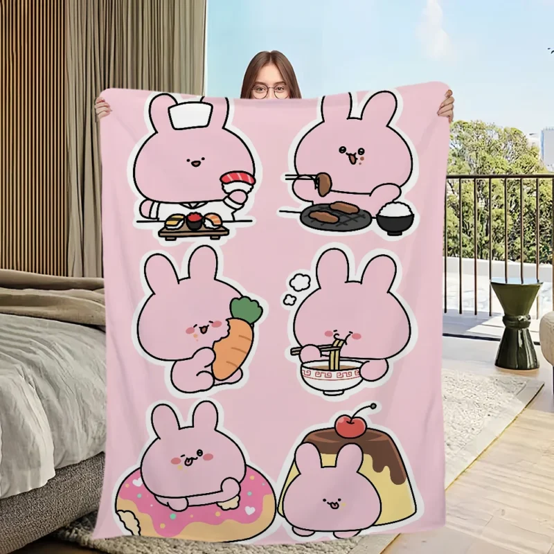Asamimichaan Warm Blanket - Cute Asamimichaan Kawaii Soft Warm Blanket 